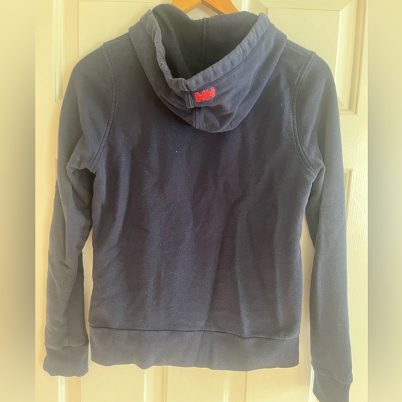 Helly Hansen zip up hoodie, size small, navy with red strings and white zipper. - Picture 2 of 3
